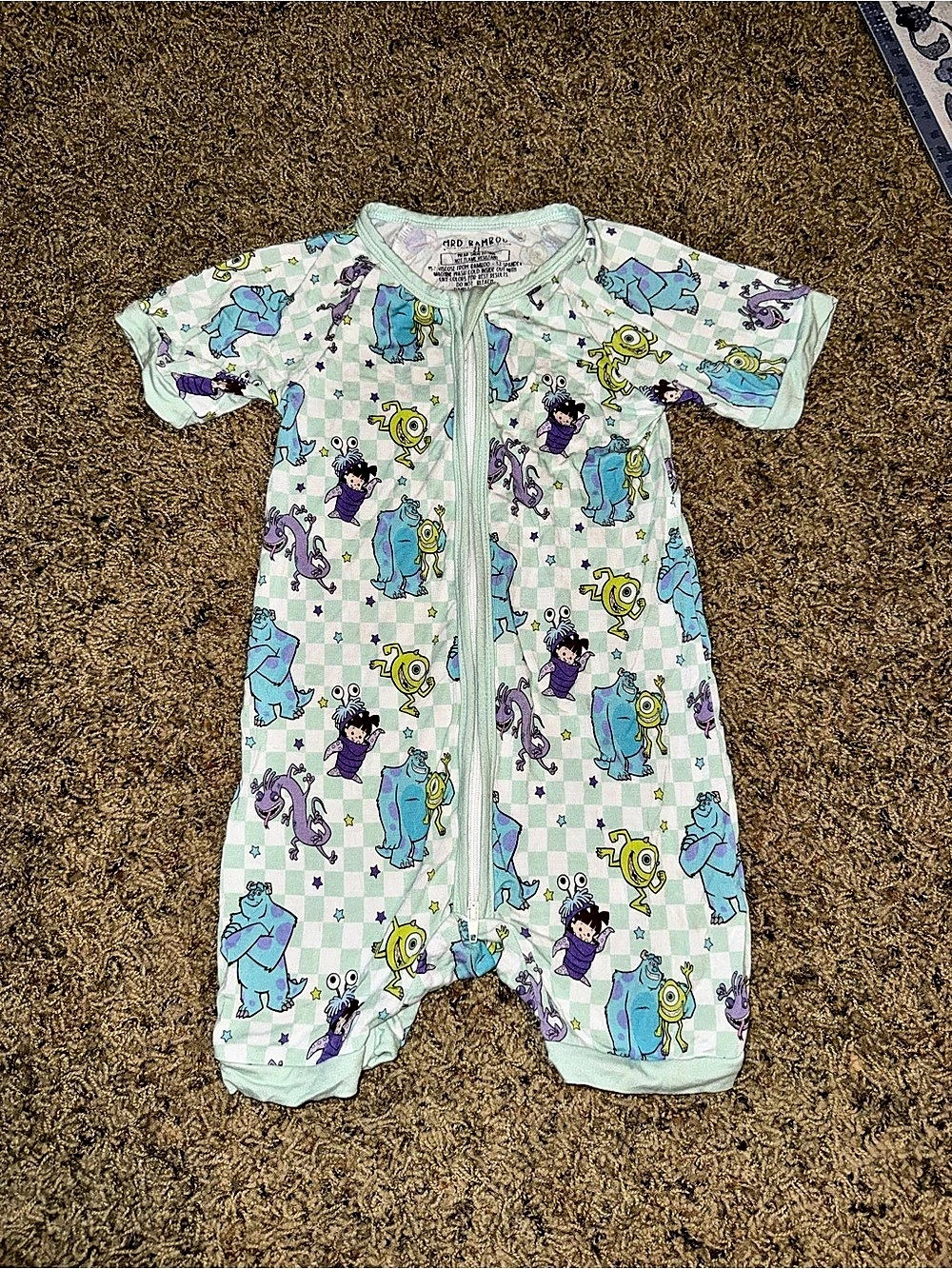 MRD BAMBOO Baby Monster Print Bamboo Romper